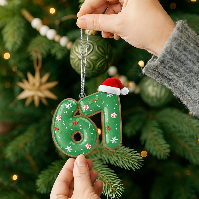 Hyperlama 67 Ornament 2025, Funny 6 7 Ornament Stocking Stuffers for Teens Girl, Boy, The Year of 67 Ornaments for Christmas Tree, Santa Says Six Seven Trendy Stuff, Late Christmas Gag Gifts - Image 3